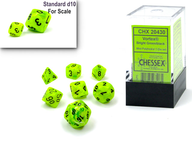 Dice - Chessex - Mini Polyhedral (7pc) - Vortex | Event Horizon Hobbies CA