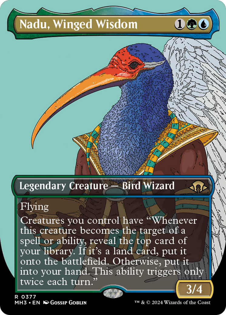 Nadu, Winged Wisdom (Borderless) [Modern Horizons 3] | Event Horizon Hobbies CA