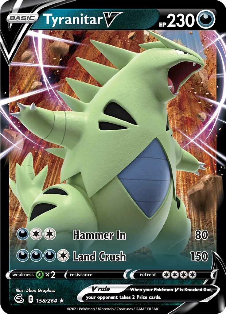 Tyranitar V (158/264) [Sword & Shield: Fusion Strike] | Event Horizon Hobbies CA