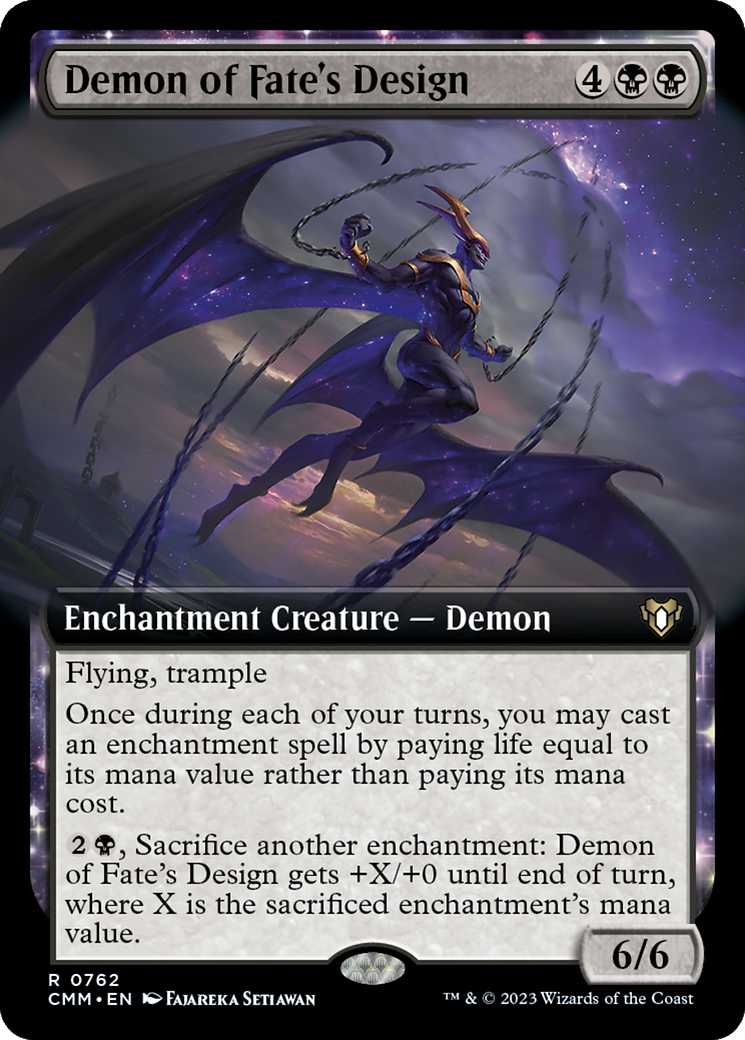 Demon of Fate's Design (Extended Art) [Commander Masters] | Event Horizon Hobbies CA