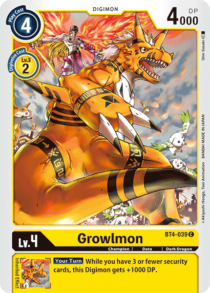 Growlmon [BT4-039] [Great Legend] | Event Horizon Hobbies CA