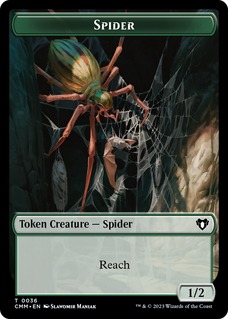 Wurm // Spider Double-Sided Token [Commander Masters Tokens] | Event Horizon Hobbies CA