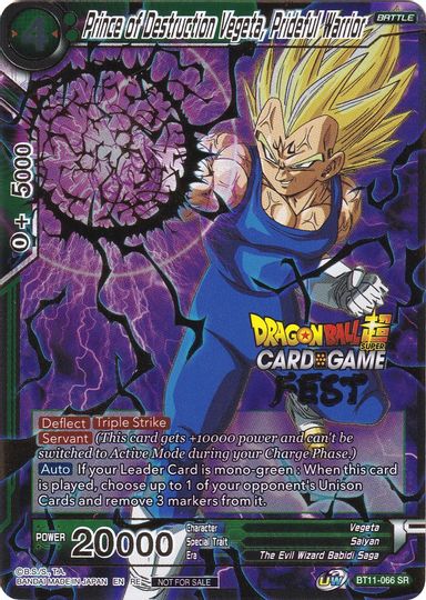 Prince of Destruction Vegeta, Prideful Warrior (Card Game Fest 2022) (BT11-066) [Tournament Promotion Cards] | Event Horizon Hobbies CA