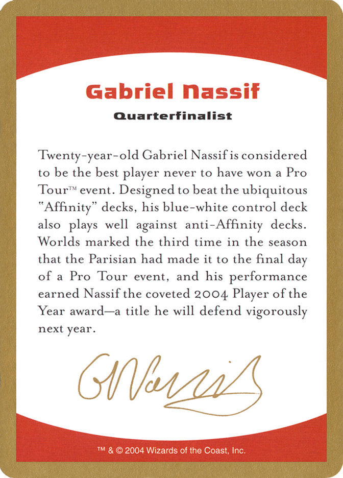 Gabriel Nassif Bio [World Championship Decks 2004] | Event Horizon Hobbies CA