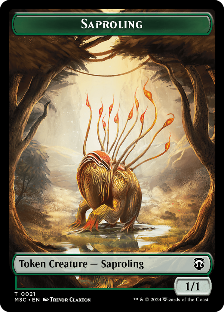 Garruk, Apex Predator Emblem // Saproling Double-Sided Token [Modern Horizons 3 Commander Tokens] | Event Horizon Hobbies CA