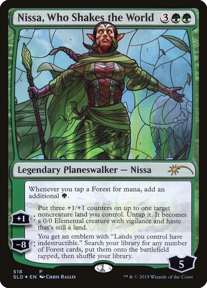 Nissa, Who Shakes the World (Stained Glass) [Secret Lair Drop Promos] | Event Horizon Hobbies CA