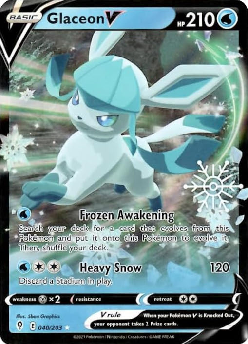 Glaceon V (040/203) (Holiday Calendar) [Sword & Shield: Evolving Skies] | Event Horizon Hobbies CA