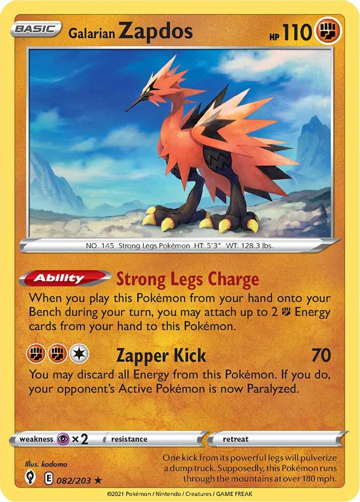 Galarian Zapdos (082/203) [Sword & Shield: Evolving Skies] | Event Horizon Hobbies CA