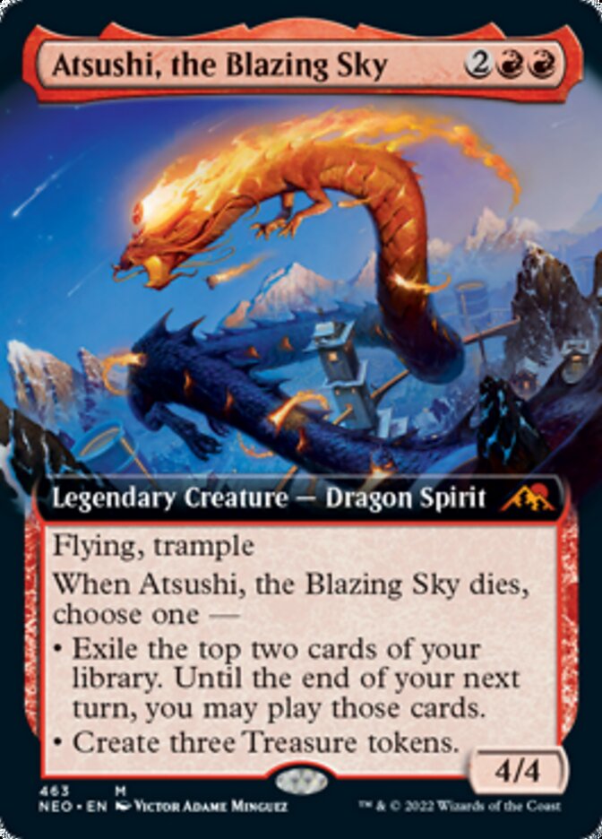 Atsushi, the Blazing Sky (Extended Art) [Kamigawa: Neon Dynasty] | Event Horizon Hobbies CA