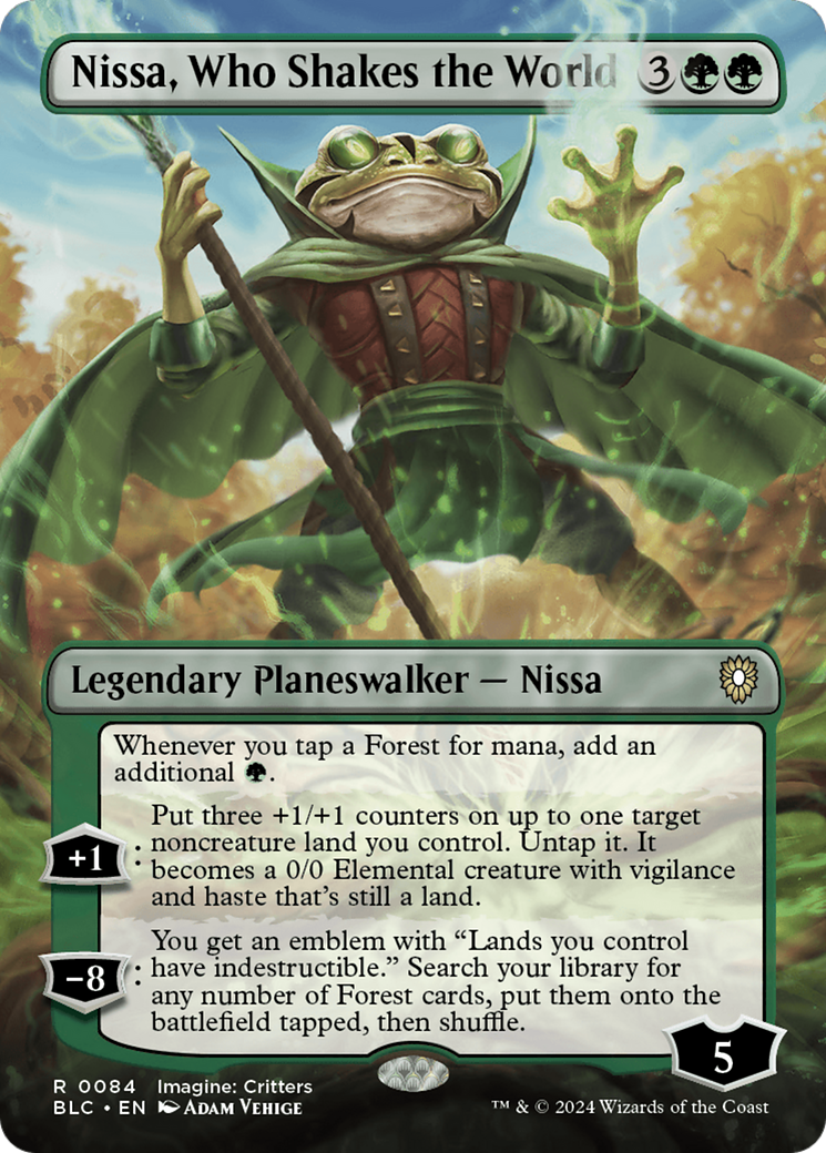 Nissa, Who Shakes the World (Borderless) [Bloomburrow Commander] | Event Horizon Hobbies CA