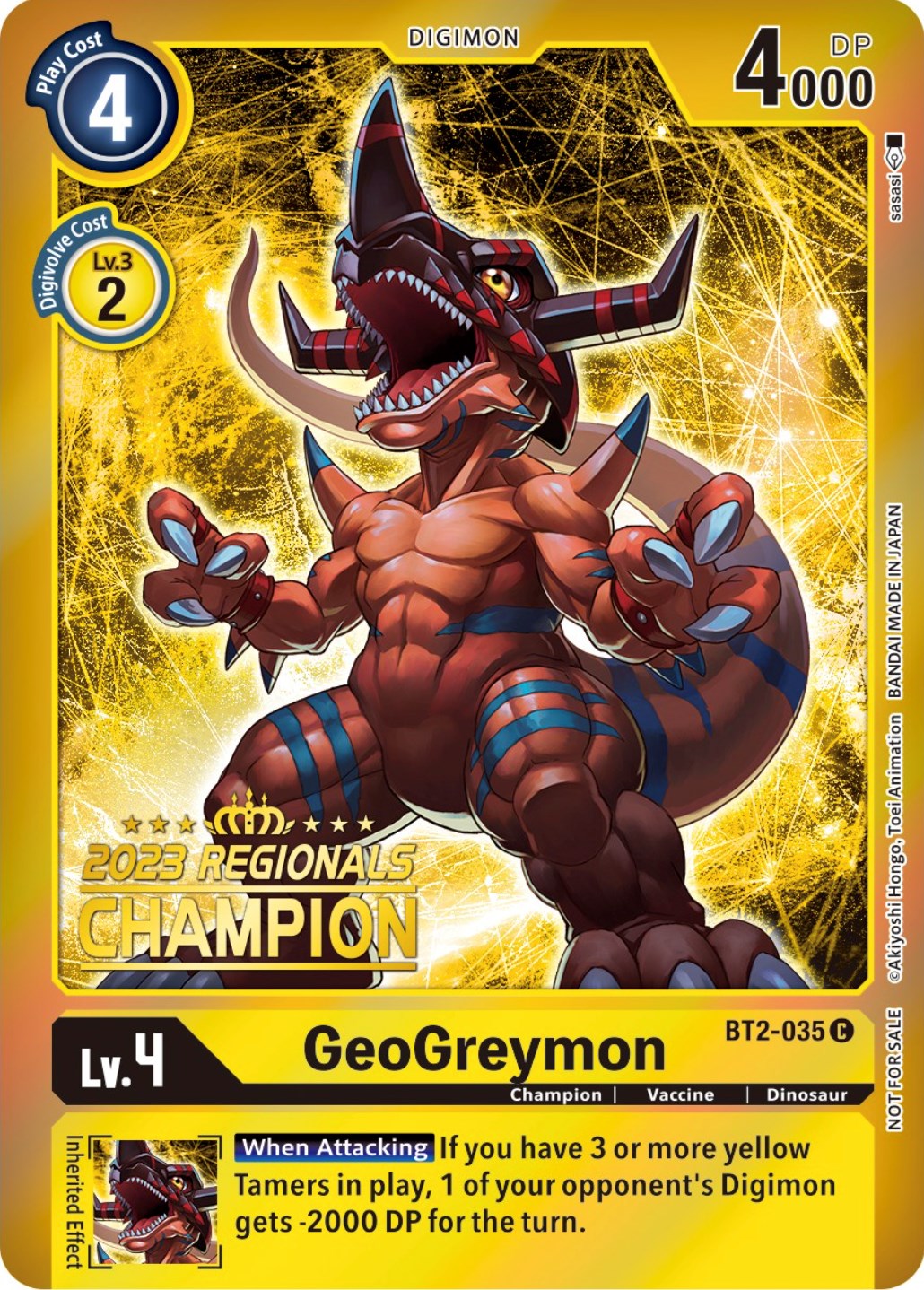 GeoGreymon [BT2-035] (2023 Regionals Champion) [Release Special Booster Promos] | Event Horizon Hobbies CA