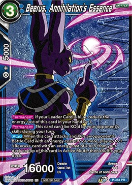 Beerus, Annihilation's Essence (Tournament Pack Vol. 8) (Winner) (P-384) [Tournament Promotion Cards] | Event Horizon Hobbies CA