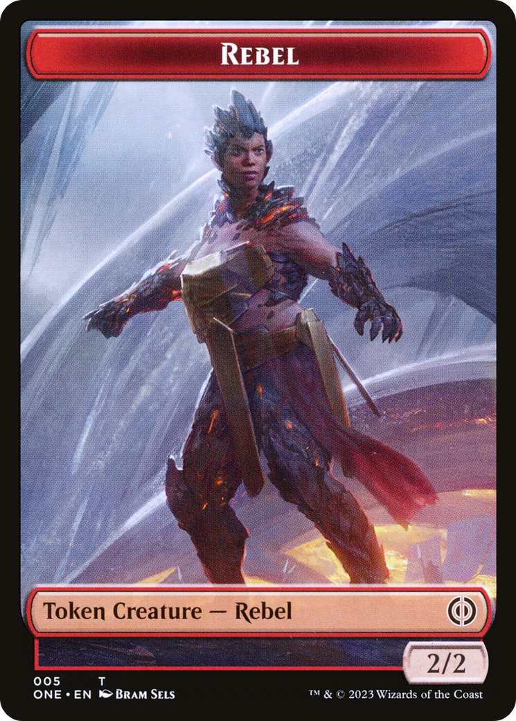 Rebel // The Hollow Sentinel Double-Sided Token [Phyrexia: All Will Be One Tokens] | Event Horizon Hobbies CA