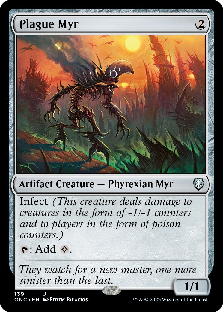 Plague Myr [Phyrexia: All Will Be One Commander] | Event Horizon Hobbies CA