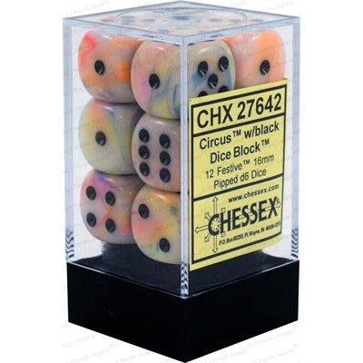 Dice - Chessex - 16mm D6 (12pc) - Festive