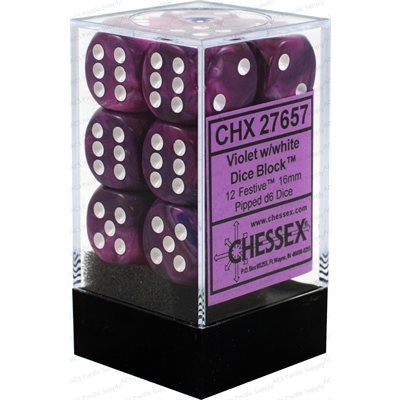 Dice - Chessex - 16mm D6 (12pc) - Festive