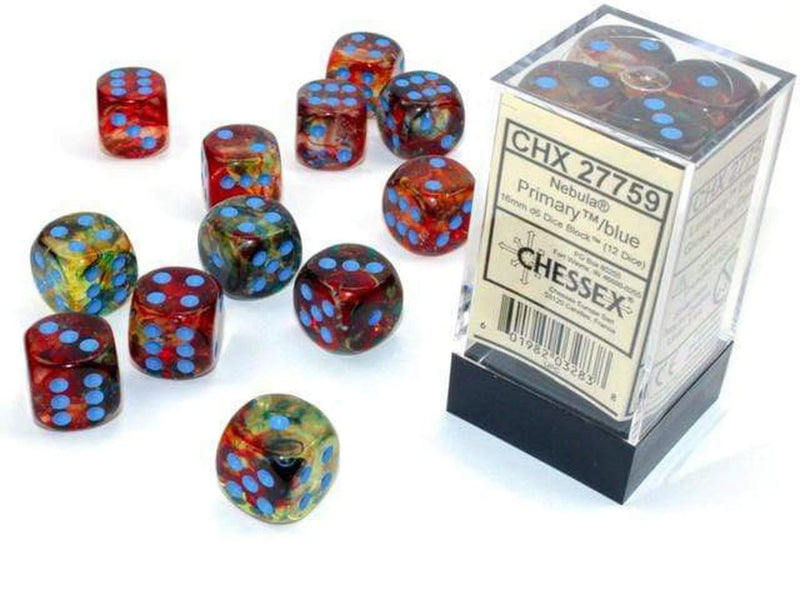 Dice - Chessex - 16mm D6 (12pc) - Nebula