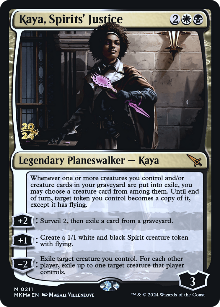 Kaya, Spirits' Justice [Murders at Karlov Manor Prerelease Promos] | Event Horizon Hobbies CA