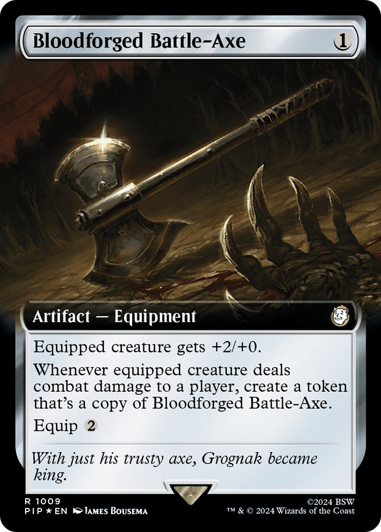 Bloodforged Battle-Axe (Extended Art) (Surge Foil) [Fallout] | Event Horizon Hobbies CA