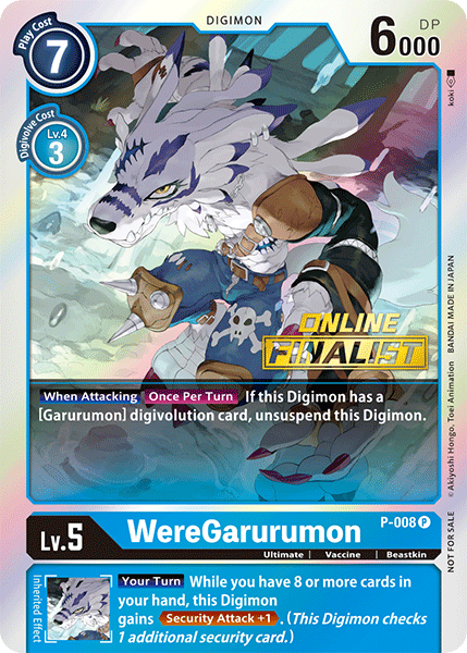 WereGarurumon [P-008] (Online Regional - Finalist) [Promotional Cards] | Event Horizon Hobbies CA