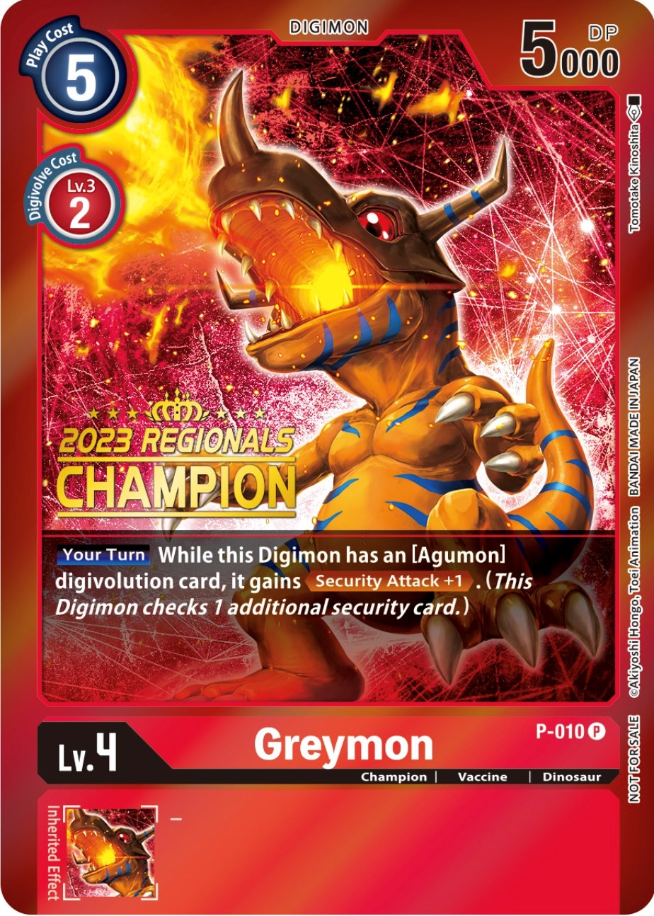 Greymon [P-010] (2023 Regionals Champion) [Promotional Cards] | Event Horizon Hobbies CA