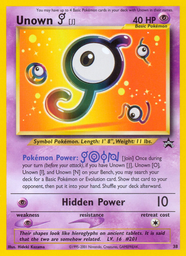 Unown [J] (38) [Wizards of the Coast: Black Star Promos] | Event Horizon Hobbies CA