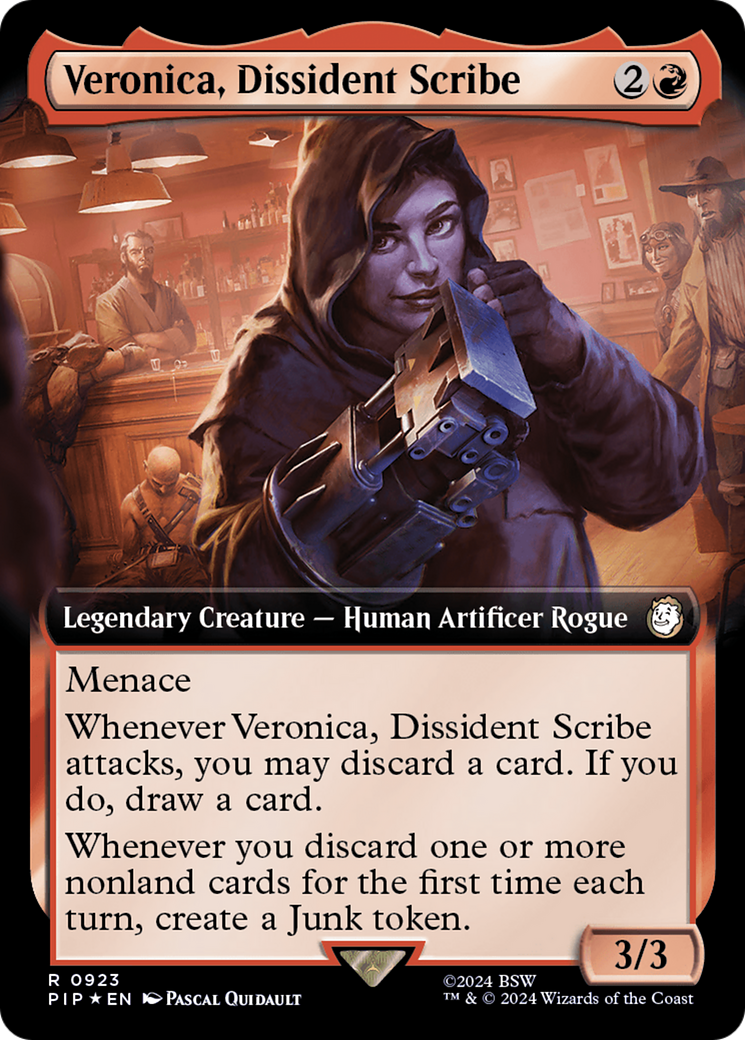 Veronica, Dissident Scribe (Extended Art) (Surge Foil) [Fallout] | Event Horizon Hobbies CA