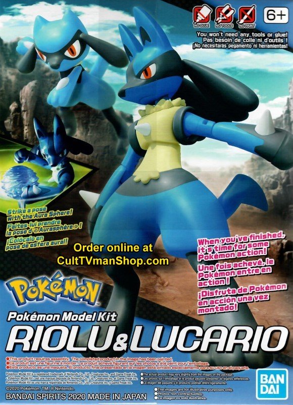 Model Kit - Bandai - Riolu & Lucario | Event Horizon Hobbies CA