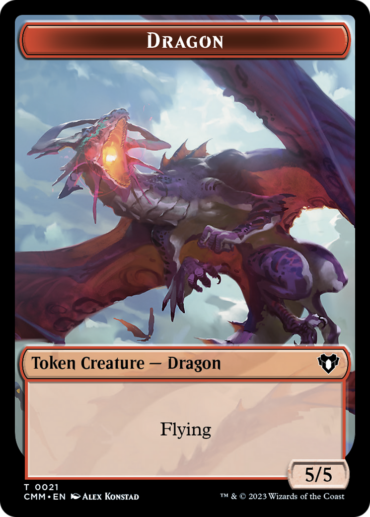 Saproling // Dragon (0021) Double-Sided Token [Commander Masters Tokens] | Event Horizon Hobbies CA