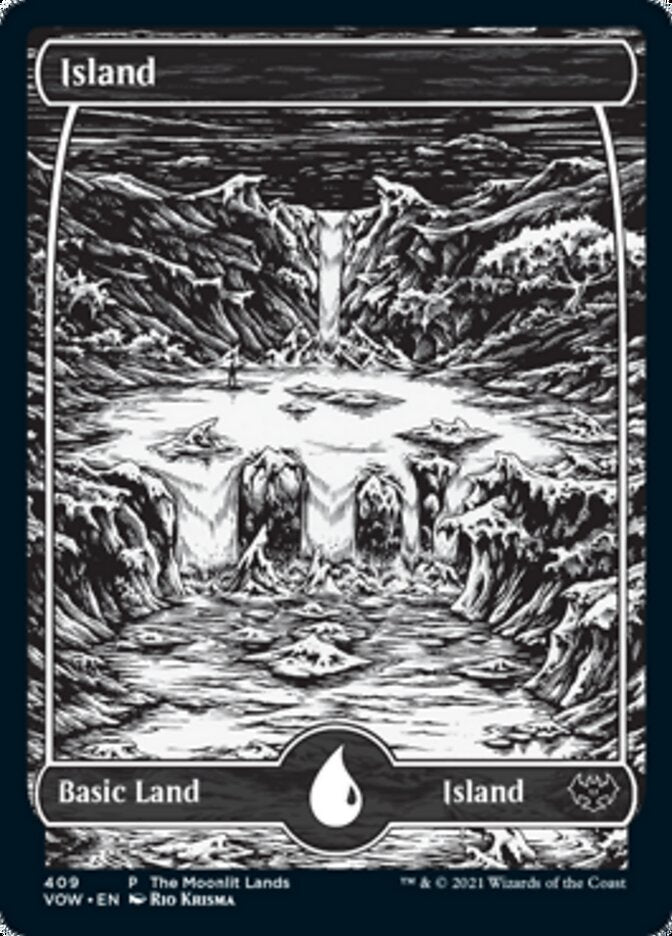 Island (The Moonlit Lands) (Foil Etched) [Innistrad: Crimson Vow Promos] | Event Horizon Hobbies CA