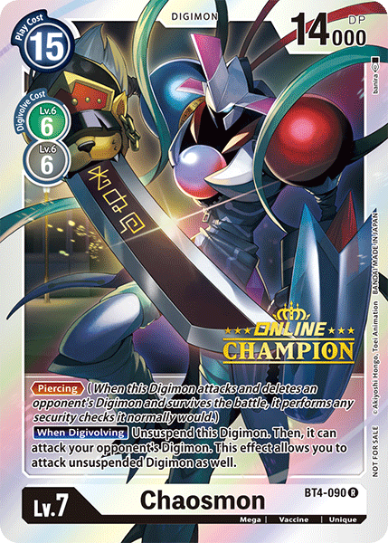 Chaosmon [BT4-090] (Online Champion) [Great Legend Promos] | Event Horizon Hobbies CA