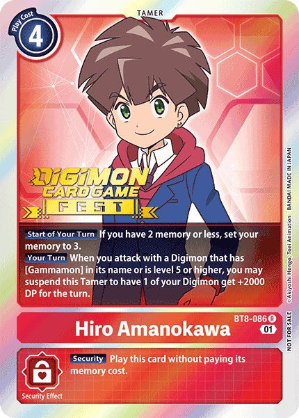 Hiro Amanokawa [BT8-086] (Digimon Card Game Fest 2022) [New Awakening Promos] | Event Horizon Hobbies CA