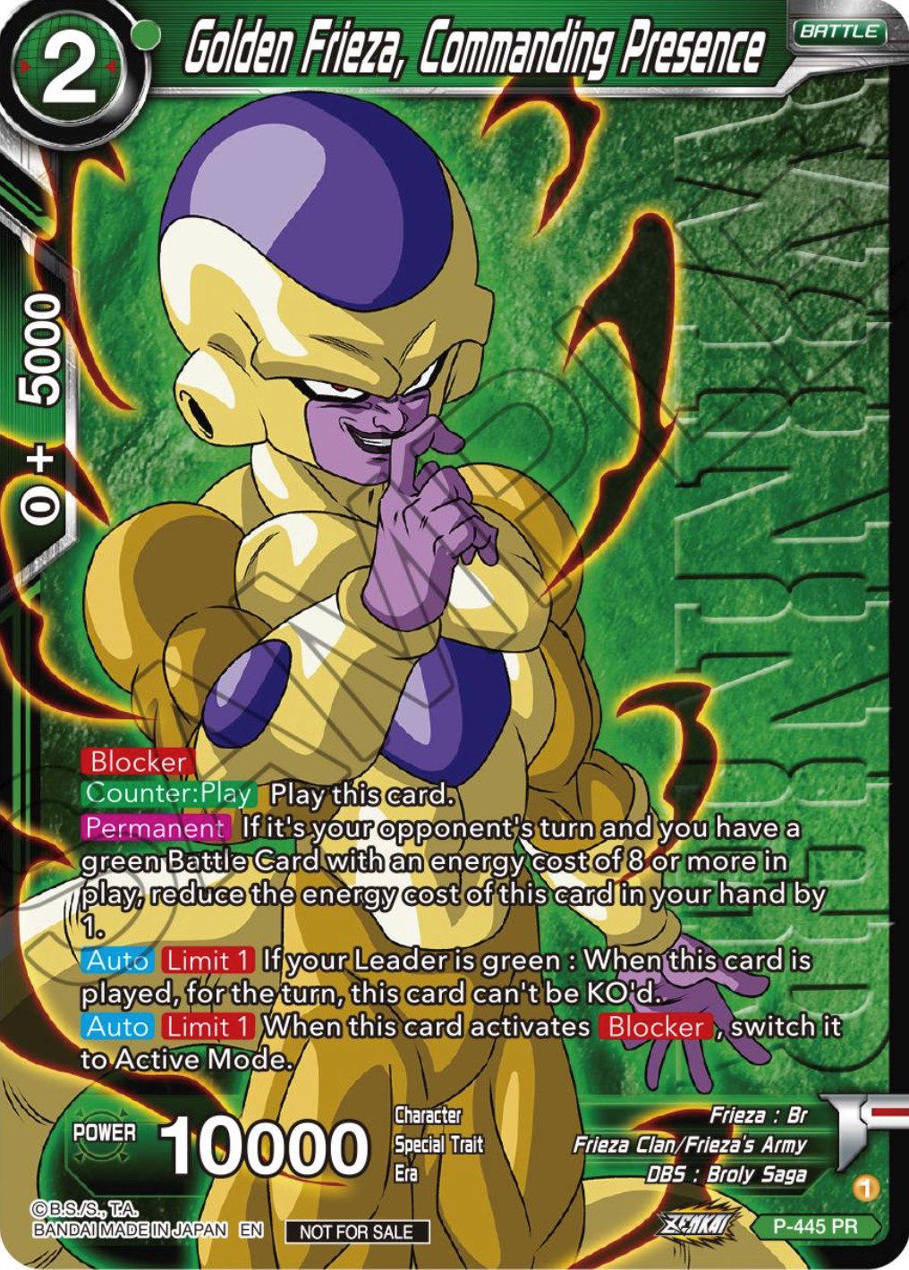 Golden Frieza, Commanding Presence (Winner) (P-445) [Tournament Promotion Cards] | Event Horizon Hobbies CA