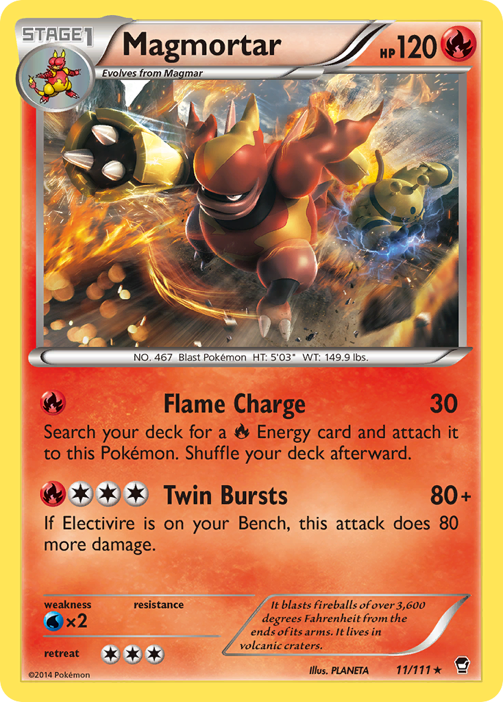 Magmortar (11/111) [XY: Furious Fists] | Event Horizon Hobbies CA