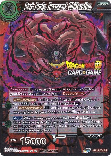 Dark Broly, Resonant Obliteration (Card Game Fest 2022) (BT15-004) [Tournament Promotion Cards] | Event Horizon Hobbies CA