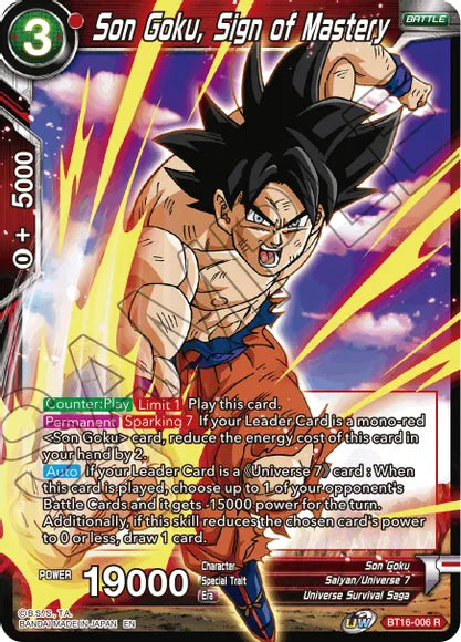 Son Goku, Sign of Mastery (BT16-006) [Realm of the Gods] | Event Horizon Hobbies CA