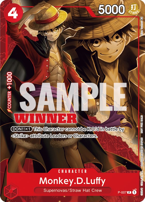 Monkey.D.Luffy (P-007) (Winner Pack Vol. 1) [One Piece Promotion Cards] | Event Horizon Hobbies CA