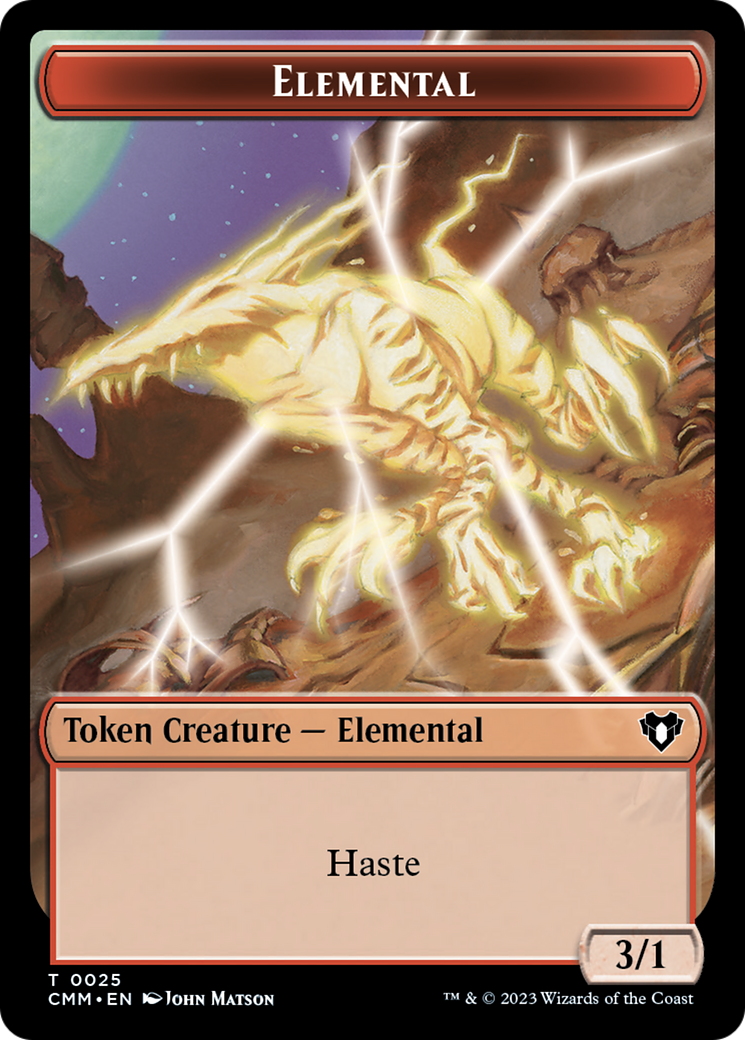 Human Soldier // Elemental (0025) Double-Sided Token [Commander Masters Tokens] | Event Horizon Hobbies CA