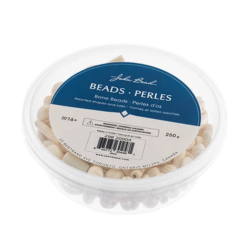 Beading - Bone Beads - Assorted Shapes and Sizes (250g)