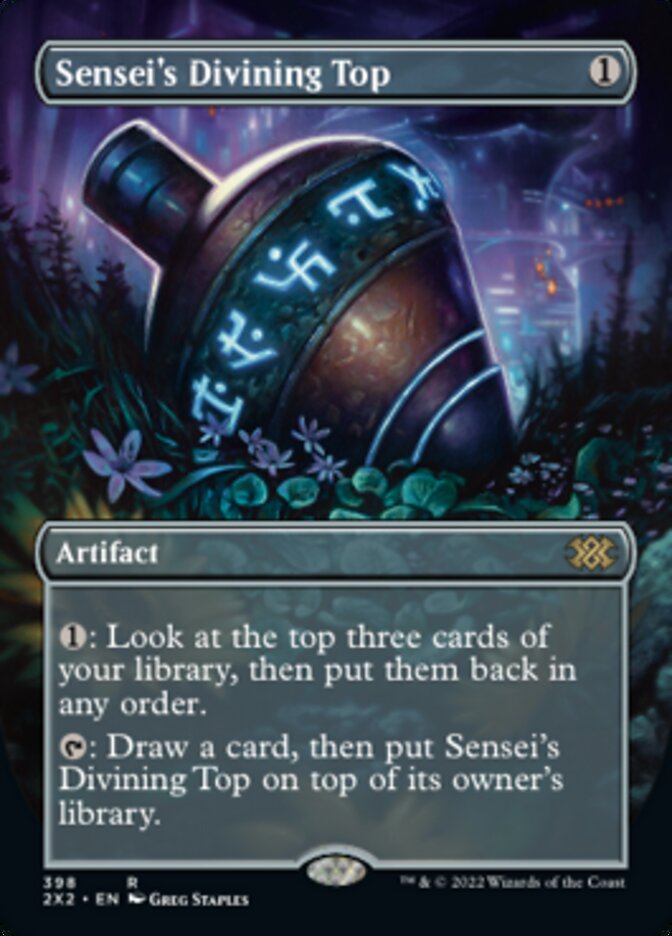 Sensei's Divining Top (Borderless Alternate Art) [Double Masters 2022] | Event Horizon Hobbies CA