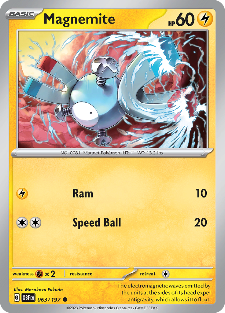 Magnemite (063/197) [Scarlet & Violet: Obsidian Flames] | Event Horizon Hobbies CA