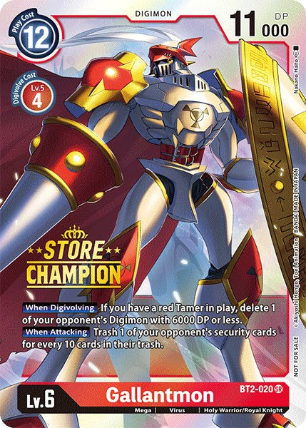 Gallantmon [BT2-020] (Store Champion) [Release Special Booster Promos] | Event Horizon Hobbies CA