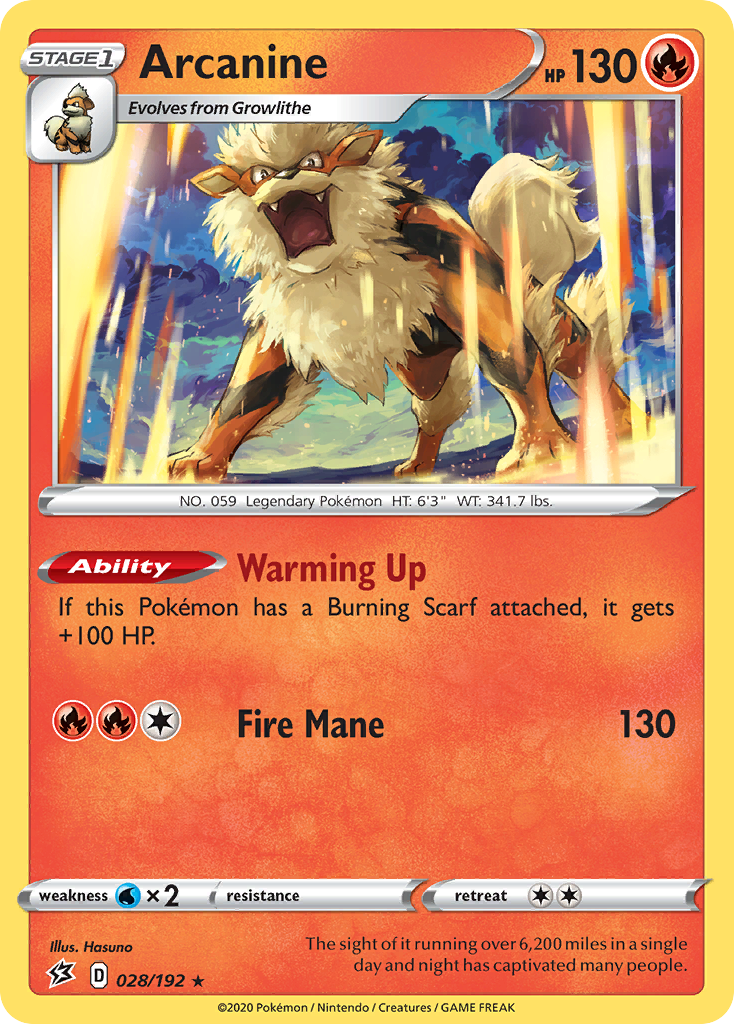 Arcanine (028/192) [Sword & Shield: Rebel Clash] | Event Horizon Hobbies CA