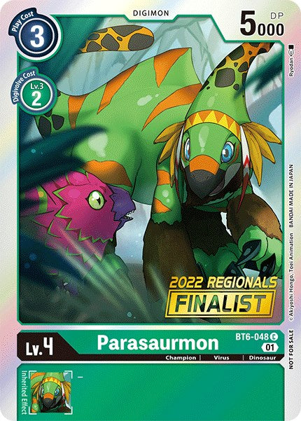 Parasaurmon [BT6-048] (2022 Championship Online Regional) (Online Finalist) [Double Diamond Promos] | Event Horizon Hobbies CA