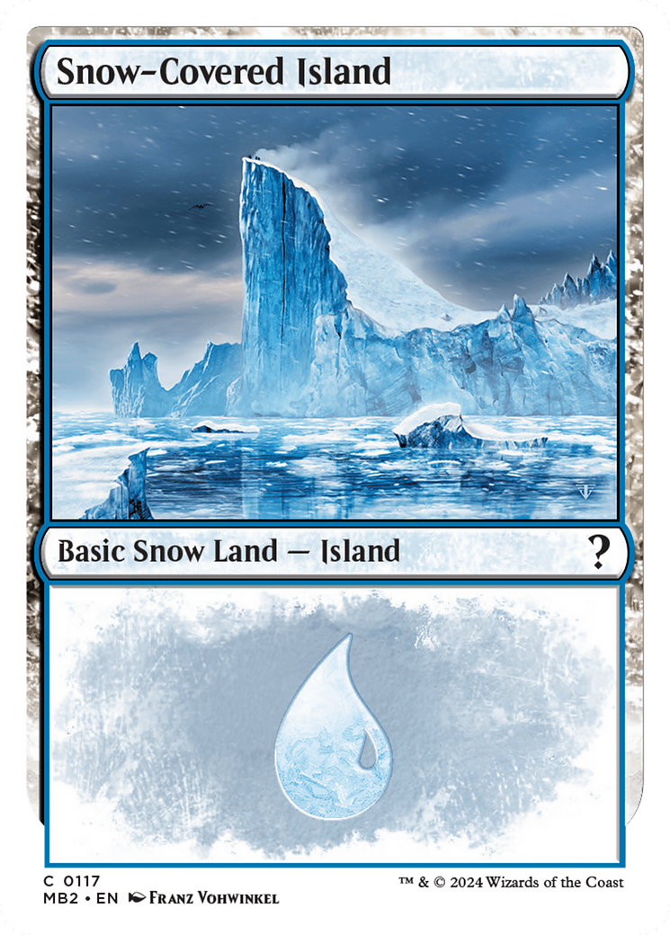 Snow-Covered Island (White Border) [Mystery Booster 2] | Event Horizon Hobbies CA