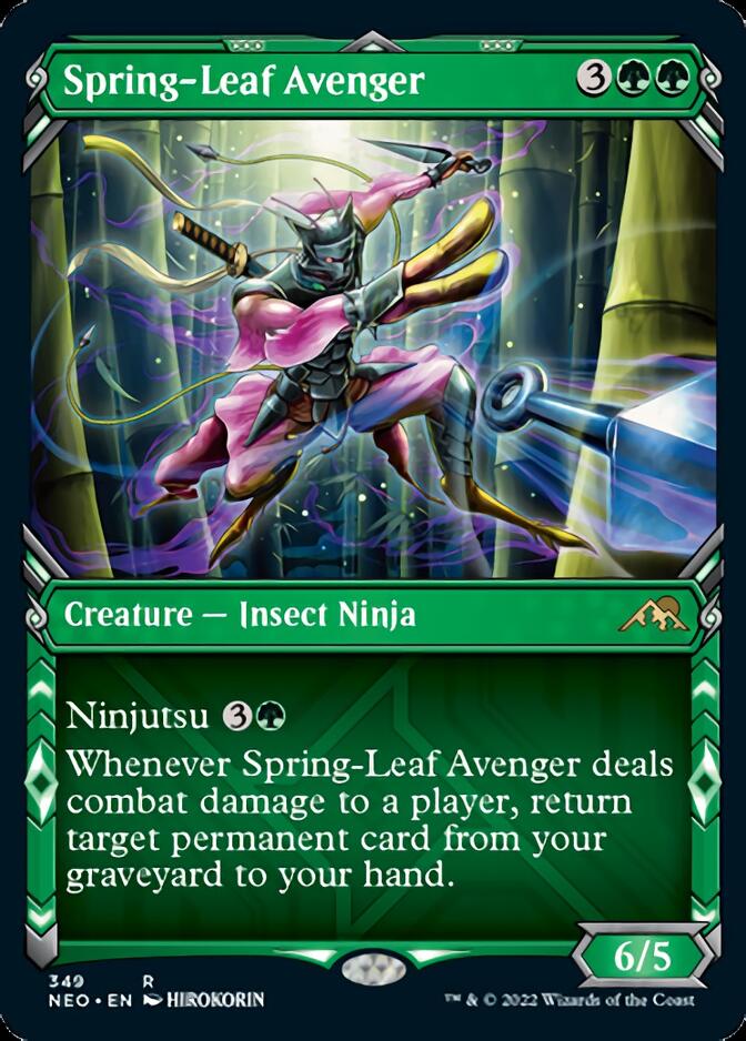 Spring-Leaf Avenger (Showcase Ninja) [Kamigawa: Neon Dynasty] | Event Horizon Hobbies CA