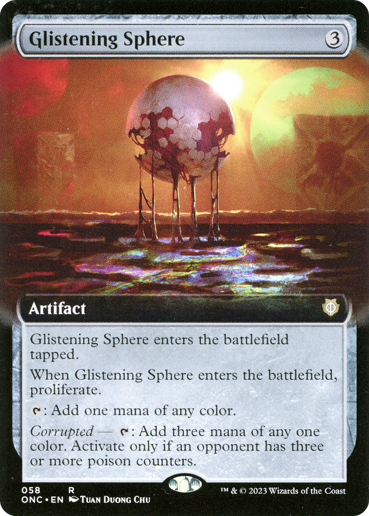 Glistening Sphere (Extended Art) [Phyrexia: All Will Be One Commander] | Event Horizon Hobbies CA