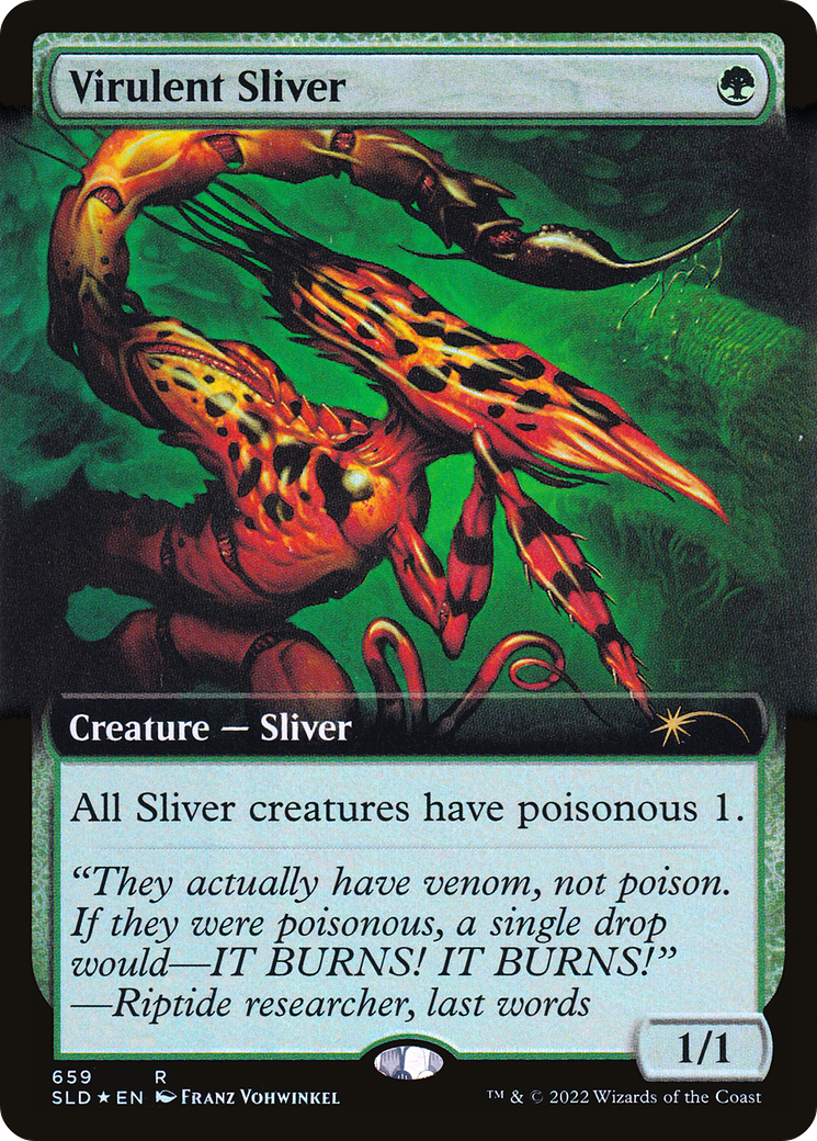 Virulent Sliver (Extended Art) (Step-and-Compleat Foil) [Secret Lair Drop Promos] | Event Horizon Hobbies CA