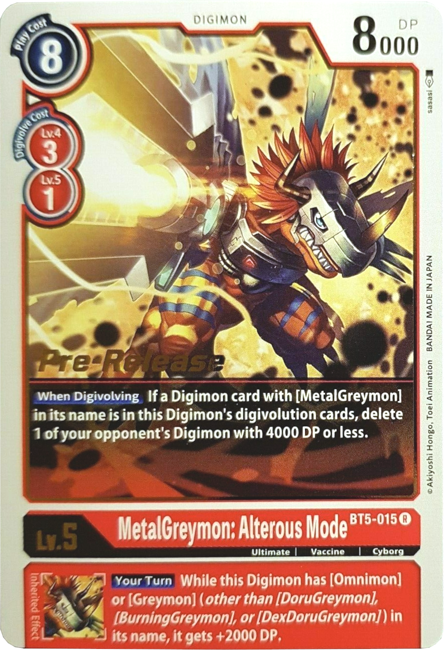 MetalGreymon: Alterous Mode [BT5-015] [Battle of Omni Pre-Release Promos] | Event Horizon Hobbies CA