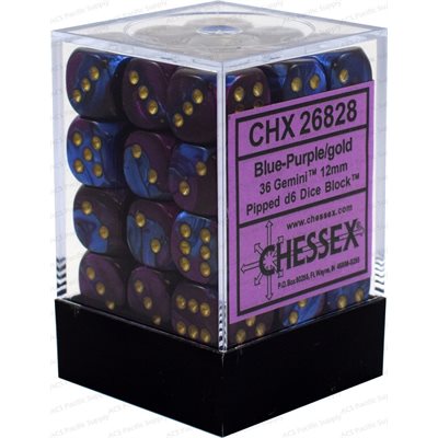 Dice - Chessex - 12mm D6 (36pc) - Gemini